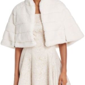 NEW WITH TAGS Betsey Johnson Faux Fur Cape